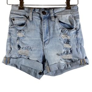 Ladies' Rue21 Light Wash High Rise Roll Cuff Shorties